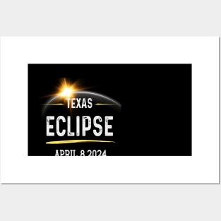 2024 Solar Eclipse Texas USA Totality Posters and Art